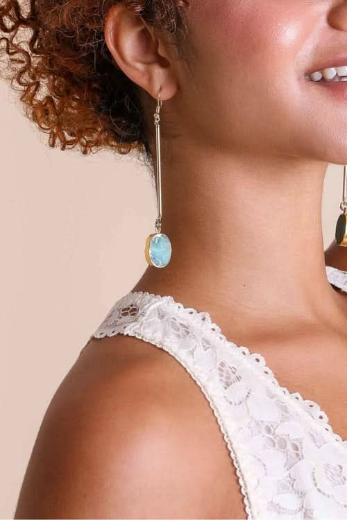 Sophisticated Gemstone Drop Earrings