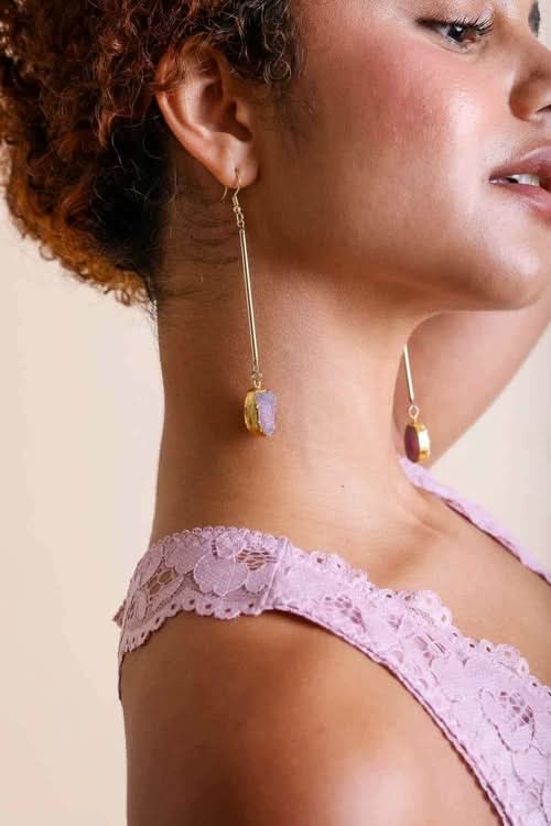 Sophisticated Gemstone Drop Earrings