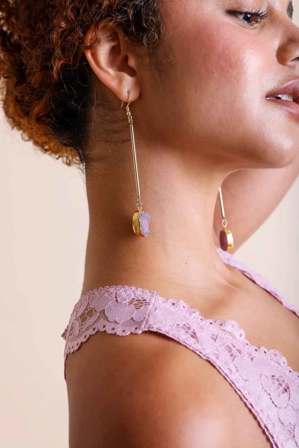 Sophisticated Gemstone Drop Earrings