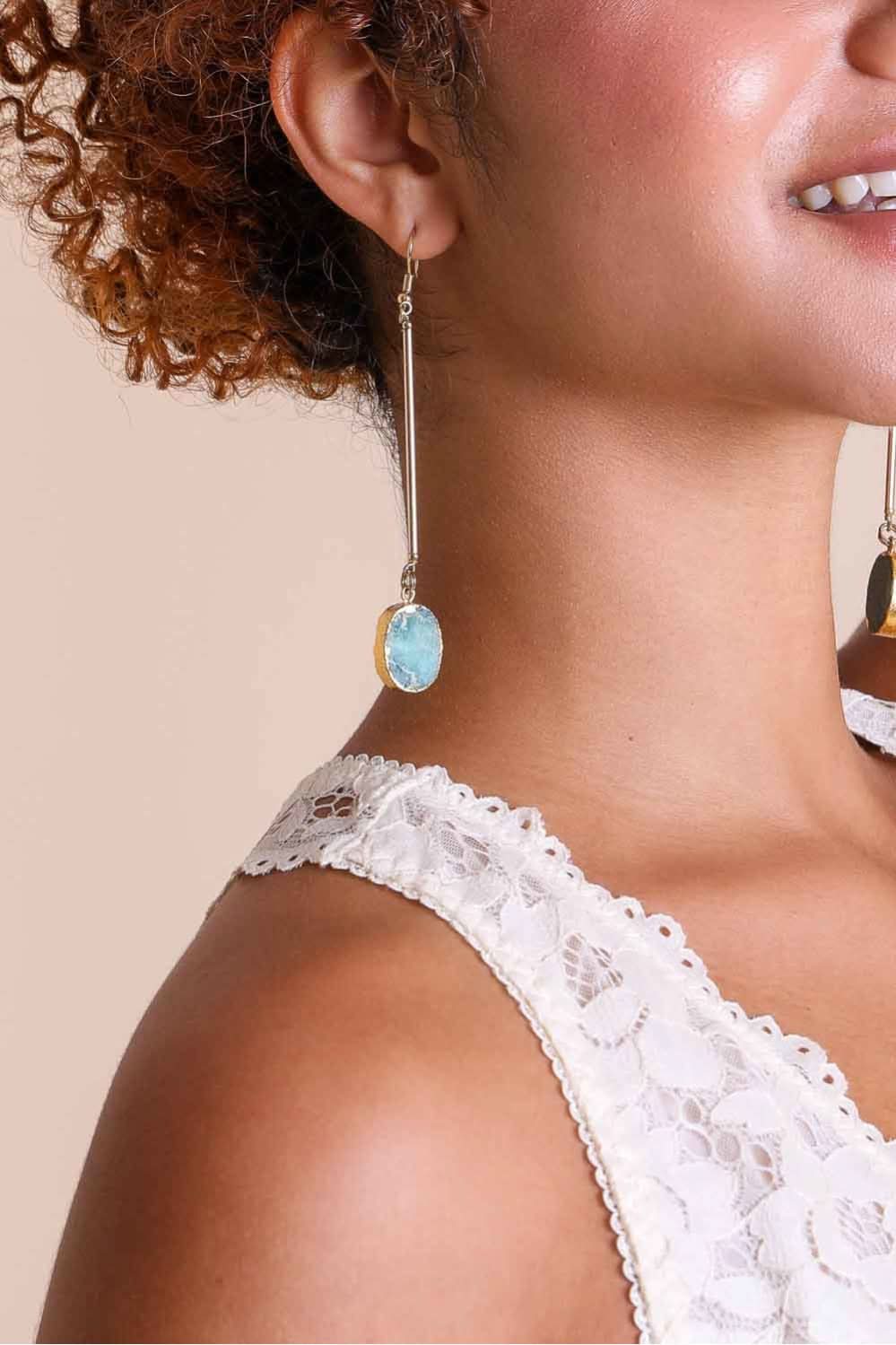 Sophisticated Gemstone Drop Earrings