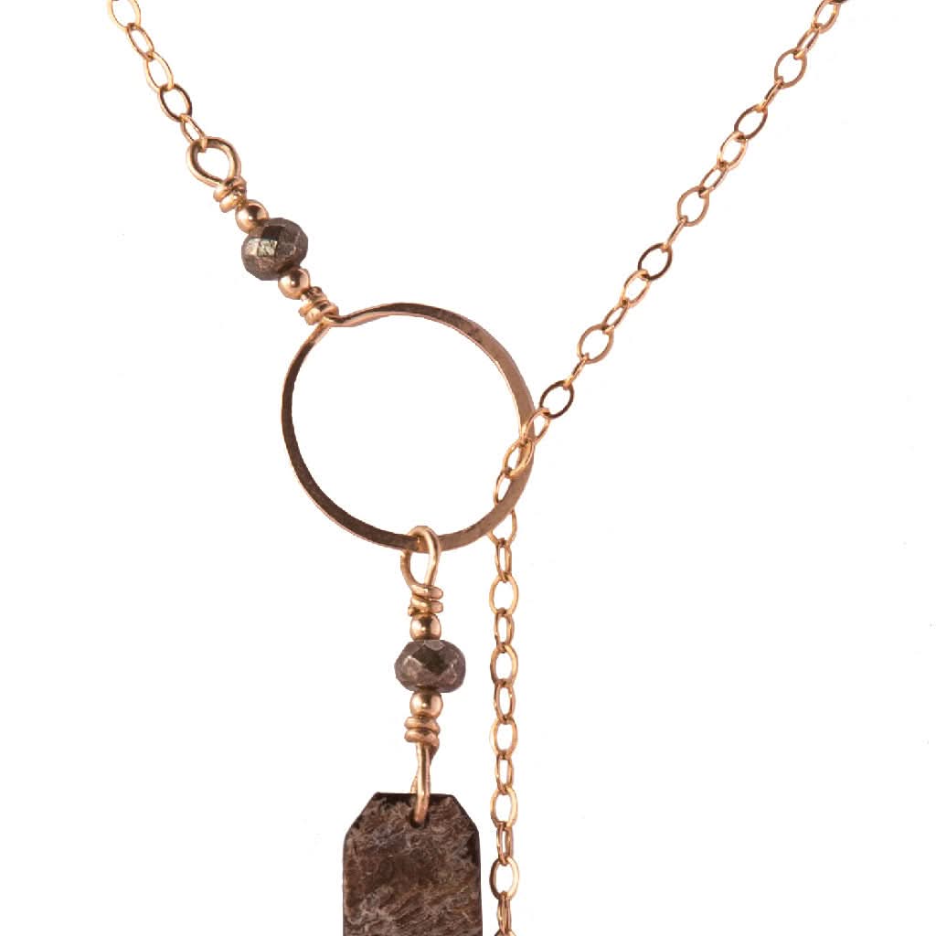 Luxurious Gold Lariat Necklace