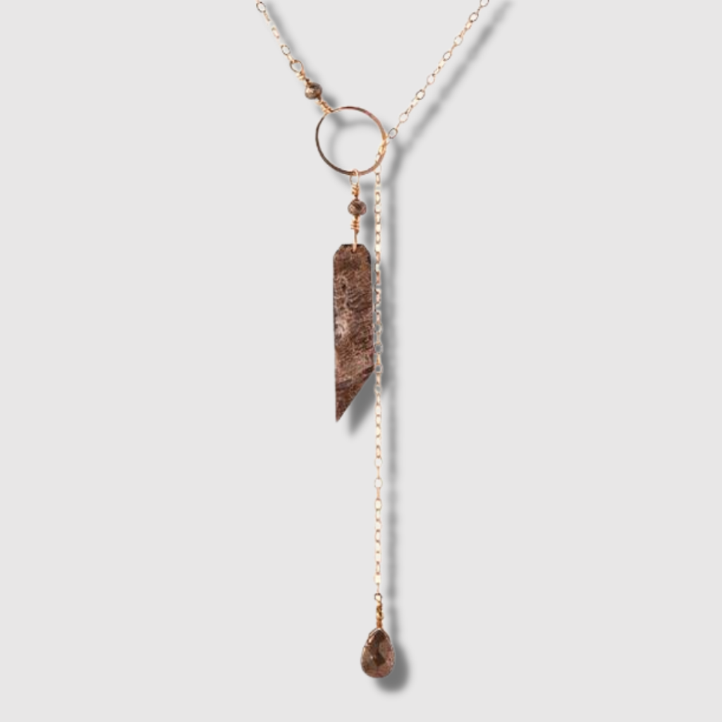 Luxurious Gold Lariat Necklace