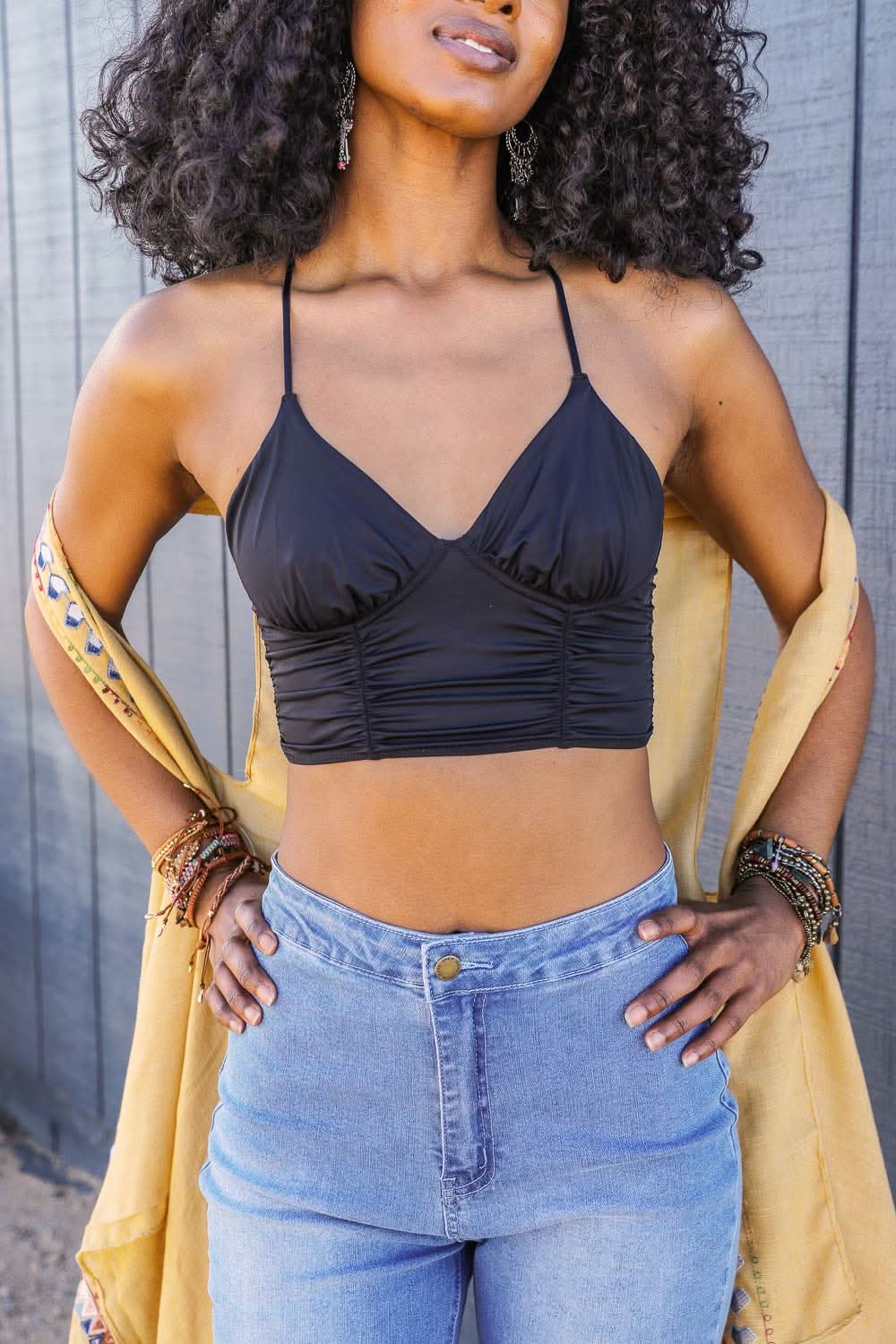 Elegant Ruched Bralette for Layering