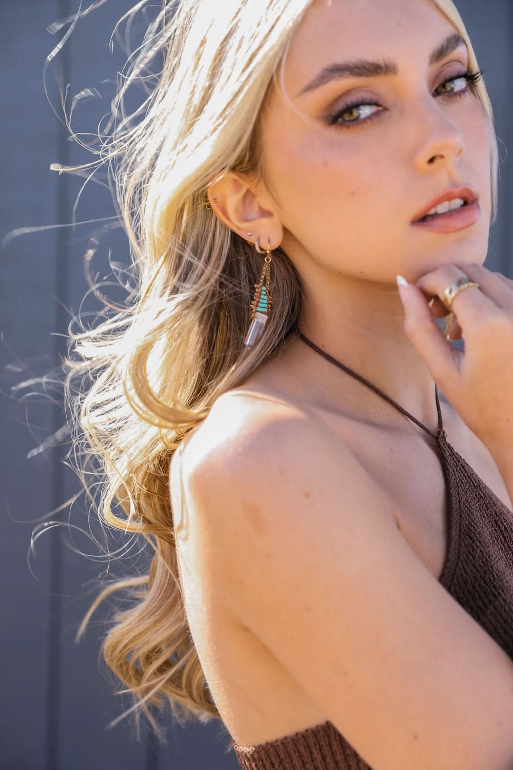 Chic Seed Bead Earrings with Crystals