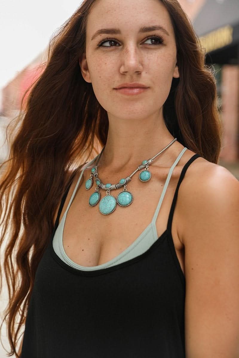 Elegant Turquoise Charm Necklace