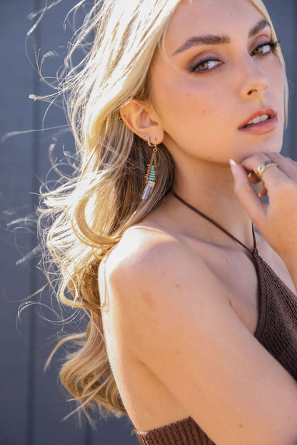 Chic Seed Bead Earrings with Crystals