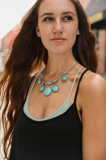 Elegant Turquoise Charm Necklace
